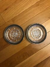 Pair of American Cut Glass Bowls /Trays /Dishes w marked Sterling Silver Rim 4