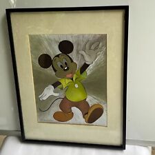 Vintage Walt Disney Mickey Mouse Dufex Foil Art Print 8x10 + Frame picture