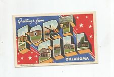 LARGE LETTER  GREETINGS FROM FORT SILL, OK   POSTCARD picture