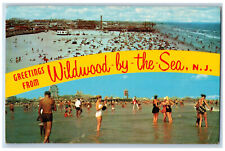 1967 Greetings from Wildwood By The Sea New Jersey NJ Bathing Multiview Postcard picture