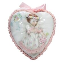 Irish Dresden MULLER VOLKSTEDT Little Sweetheart Blue Lace Porcelain Wall Mount picture
