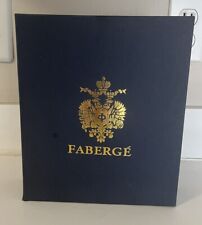 XL Faberge Blue Lacquer EMPTY Case Presentation Box Imperial Satin NO EGG 9x8x2” picture