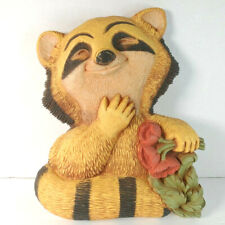 Vintage Homco Raccoon Wall Plaque Made in USA 1977 picture