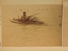 1890 Man Duck Hunting Stereoscope 'Why Women out live Men