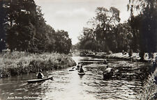 Avon River Christchurch New Zealand NZ People Kayaks Real Photo Postcard D32 picture