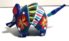 Mexican Folk Art Wood Oaxancan Alebrije Handmade And Painted Armadillo Magical picture
