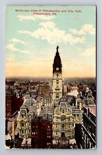 Philadelphia PA- Pennsylvania, Aerial Of City Hall, Antique, Vintage Postcard picture