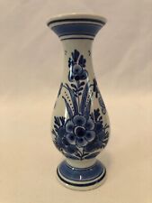 Delft Miniature Blue & White Floral Porcelain Bud Vase Vintage 4.5” Tall picture