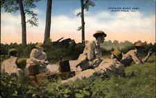 Scott Field Illinois IL Wireless Radio WWII Soldiers Linen c1940s Postcard picture