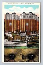 New York City NY, Hudson Terminal & Tubes, Antique, Vintage Souvenir Postcard picture