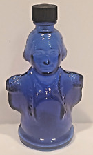 vintage Charles Jacquin George Washington cobalt blue glass bottle picture