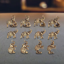 12-Piece Mini Thai Elephant in Gold Statue Decoration Figurine Set Room Decor picture