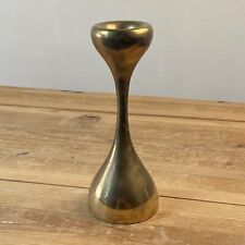 Vintage Graduated Organic Modern Brass Candlestick Candle Holder Made In India picture