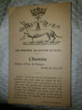 French Chateau De Blois L'hermine Queen of France Louis XII Satire Postcard 1910 picture