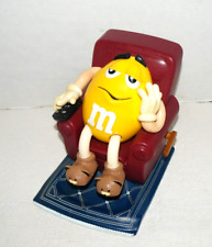 Vintage M&M's Candy Dispenser Yellow Peanut M&M Sitting in Recliner Chair 1999 picture