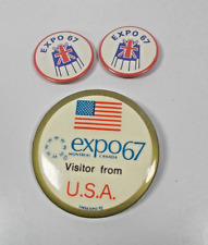 Vintage Expo67 Montreal Canada Pinback Botton..lot of 3 picture