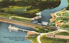 c1940 Birds Eye Aerial View Power House Denison Dam Lake Texoma Texas TX  P545 picture