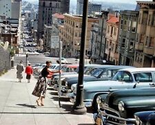 1956 SAN FRANCISCO Nob Hill Street Scene PHOTO  (229-J) picture