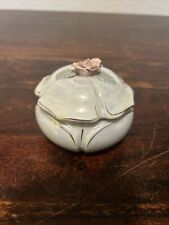 Vintage Japan Lusterware Porcelain Dresser Vanity Powder Trinket Box Opalescent  picture