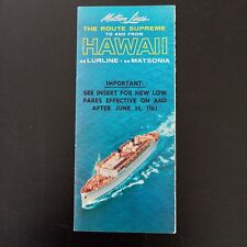 SS LURINE SS MATSONIA Matson Line Cruise Brochure Deck Plan June 1961 picture