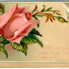c1880s Psalms 4:6 Bible Quote Victorian Trade Card Christian Lord Jesus Rose C22 picture