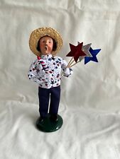 Byers Choice Patriotic Boy Red White Blue Stars & Lollipop Memorial 4th of July picture