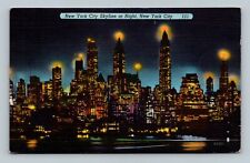 Postcard New York City Skyline At Night  picture
