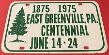 1875 1975 East Greenville Pennsylvania Centennial Booster License Plate picture