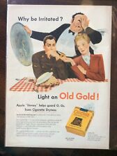 1944 vintage original color ad Old Gold Cigarrettes fantastic condition  picture