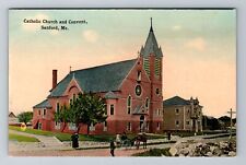 Sanford ME-Maine, Catholic Church And Convent, Religion, Vintage Postcard picture