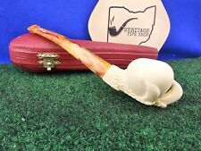 MBSD Featherweight Bent Talon Hand-Carved Block Meerschaum Pipe, Case picture