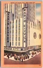 Radio City Music Hall New York City NYC Street View Cross Streets Postcard picture