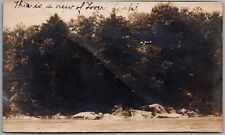 View Of Lovers Leap Real Photo RPPC 1913 Cliff Shoreline Postcard E670 picture