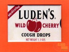 Vintage Ludens Wild Cherry cough drops box art 2x3