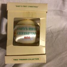 Baby's 1st  First Christmas Hallmark 1970 Ornament With Box 1 Of A Kind Satin picture