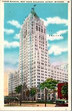 Detroit MI-Michigan, Fisher Building, West Grand, Vintage Postcard picture