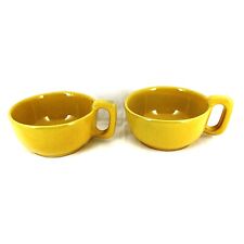 2 Frankoma Soup Cups Autumn Yellow 5