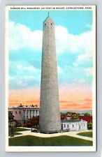 Charlestown MA-Massachusetts, Bunker Hill Monument, Antique Vintage PC Postcard picture