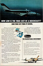 Vintage 1974 Beechcraft Airplane Aircraft True Cost? Print Ad Advertising picture