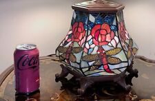 LARGE Stained Glass Lamp BASE Dragonflies 4 BULB picture