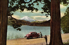 1920s JAPAN ROMANS VIEW OF LAKE SIDE HAKONE POSTCARD P1440 picture