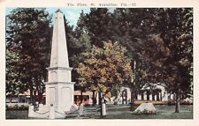 St Augustine The Plaza Civil War Monument Moved to Trout Creek Vtg Postcard B12 picture