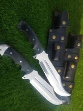 Custom Handmade Carbon Steel Blade Pair Of Bowie Knives- Hunting Knife Camping picture