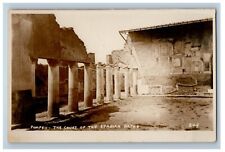 c1920's Pompeii Italy, The Court Of The Stabian Baths RPPC Photo Postcard picture
