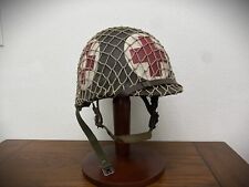 WWII US ARMY 4 PANEL M1C PARATROOPER COMBAT MEDIC HELMET / D-DAY / 506th PIR picture