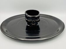 HTF Early Edition Rare Williams-Sonoma Halloween Skull Chip & Dip Bowl & Platter picture