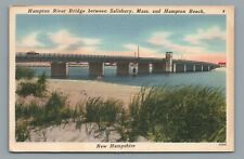 Hampton River Bridge near Salisbury Massachusetts New Hampshire Vintage Postcard picture