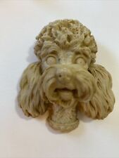 Unpainted Vintage Bossons England Chalkware Poodle Dog Head Wall Hanging 1968 picture