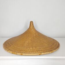 Vintage Asian Sun Hat Conical Bamboo Rice Paddy Gardening picture