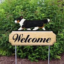Corgi Wood Welcome Outdoor Sign Cardigan Tricolor picture